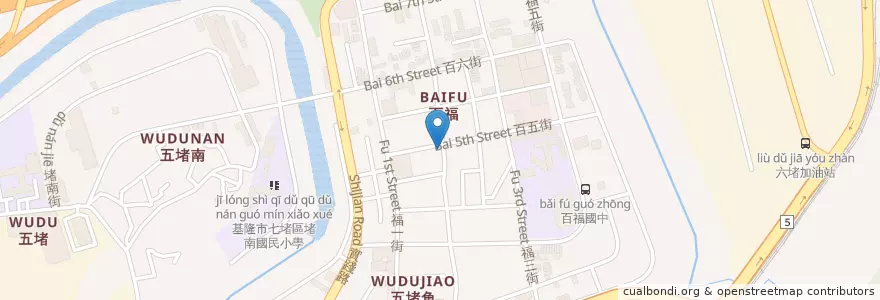 Mapa de ubicacion de 三叔麵線 en Taïwan, Province De Taïwan, 基隆市, 七堵區.