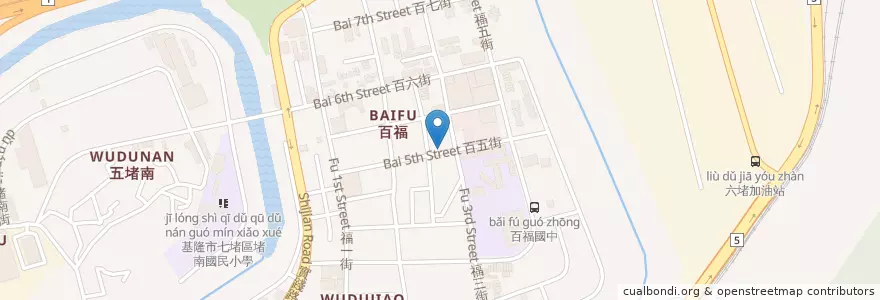 Mapa de ubicacion de 三小姐油飯鍋貼 en 臺灣, 臺灣省, 基隆市, 七堵區.