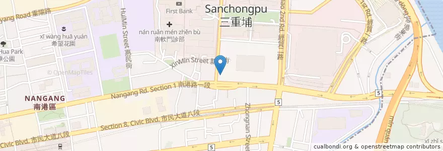 Mapa de ubicacion de 二姊素食滷味 en 타이완, 신베이 시, 타이베이시, 난강 구.