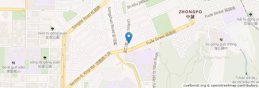 Mapa de ubicacion de 九份芋圓臭豆腐肉圓 en Tayvan, 新北市, Taipei, 信義區.