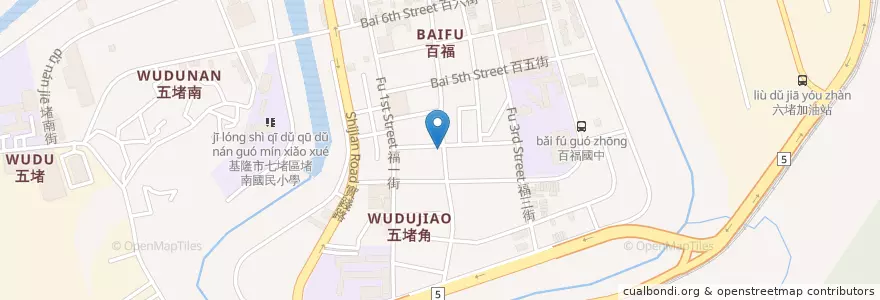 Mapa de ubicacion de 九九米苔目、黑白切店 en Taiwan, Provincia Di Taiwan, 基隆市, Distretto Di Cidu.