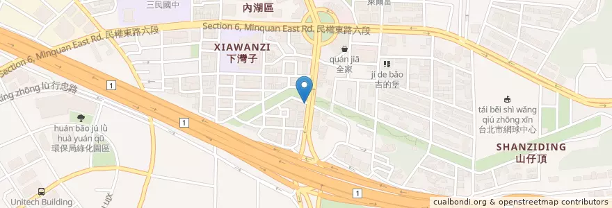 Mapa de ubicacion de PIZZA HUT 必勝客 en 台湾, 新北市, 台北市, 内湖区.