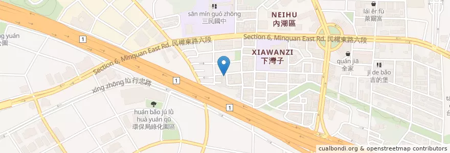 Mapa de ubicacion de Barbee卡啦炸雞專賣店 en تايوان, تايبيه الجديدة, تايبيه, 內湖區.