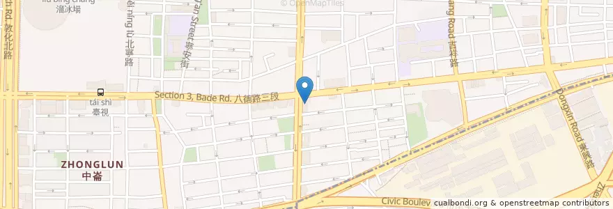 Mapa de ubicacion de 老先覺麻辣窯燒鍋 en 臺灣, 新北市, 臺北市, 松山區.