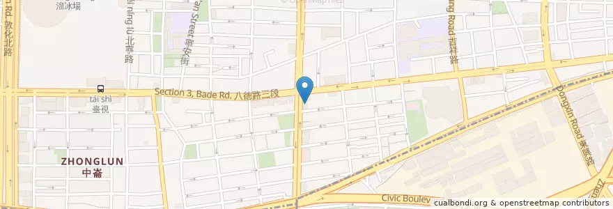 Mapa de ubicacion de 水剌韓式料理 en Tayvan, 新北市, Taipei, 松山區.