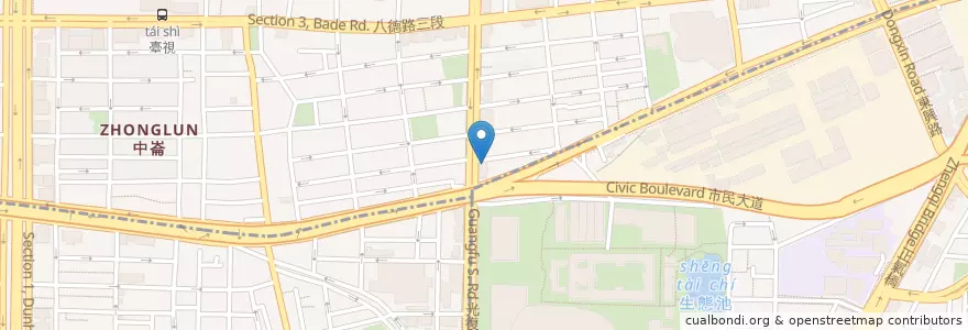 Mapa de ubicacion de 呷尚寶 en 台湾, 新北市, 台北市, 松山区.