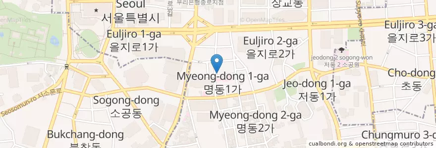 Mapa de ubicacion de Myth Jokbal, Pig Trotters en Korea Selatan, 서울, 명동.