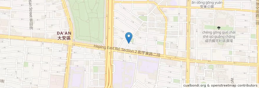 Mapa de ubicacion de 越南河粉 en Tayvan, 新北市, Taipei, 大安區.