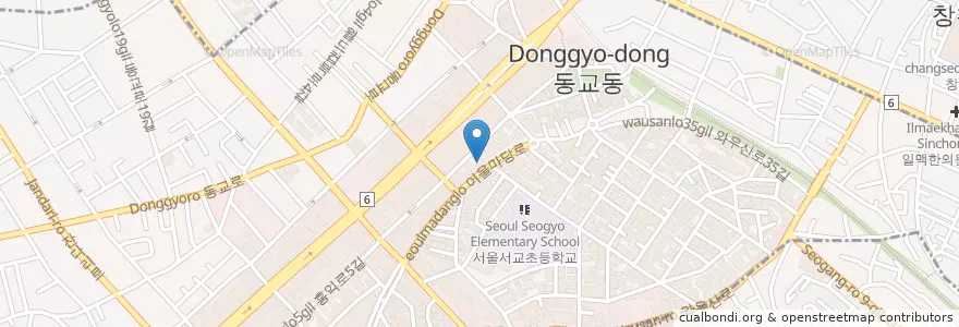 Mapa de ubicacion de Chicken Baengi en 韩国/南韓, 首尔, 麻浦區, 서교동.