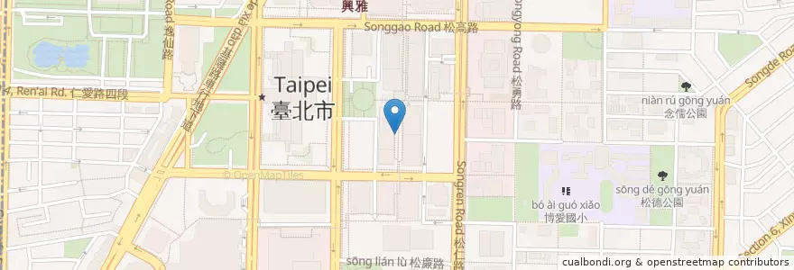 Mapa de ubicacion de Muchoyaki 教父牛排 en Taiwan, 新北市, Taipé, 信義區.