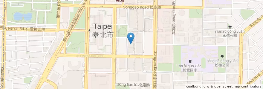 Mapa de ubicacion de 初魚鐵板料亭 en تايوان, تايبيه الجديدة, تايبيه, 信義區.