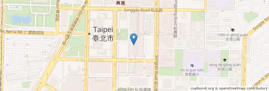 Mapa de ubicacion de MAiSEN 邁泉 en تايوان, تايبيه الجديدة, تايبيه, 信義區.