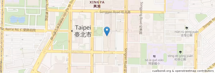 Mapa de ubicacion de 福里安花神 en تايوان, تايبيه الجديدة, تايبيه, 信義區.