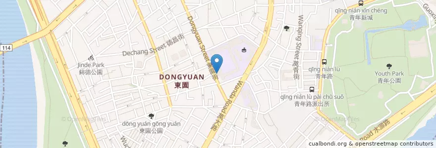 Mapa de ubicacion de 東園分館 en تایوان, 新北市, تایپه, 萬華區.