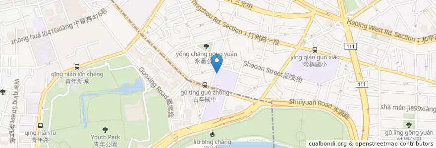 Mapa de ubicacion de 古亭智慧圖書館 en تايوان, تايبيه الجديدة, تايبيه, 萬華區.