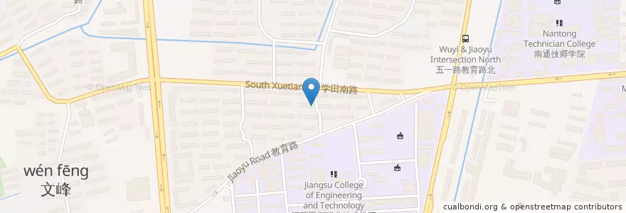 Mapa de ubicacion de 学田街道 en چین, 南通市, 崇川区, 学田街道.