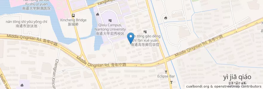 Mapa de ubicacion de 新城桥街道 en Çin, 南通市, 崇川区, 新城桥街道.
