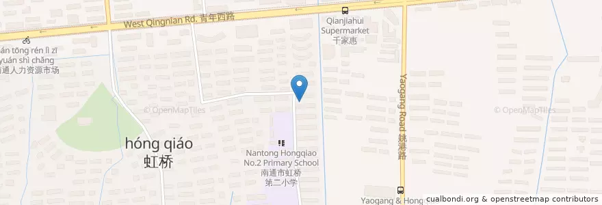 Mapa de ubicacion de 虹桥街道 en China, Nantong City, Chongchuan District, 虹桥街道.