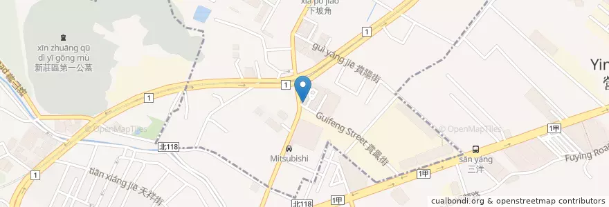 Mapa de ubicacion de 咕咕G廚房 en Тайвань, Новый Тайбэй, 泰山區, 新莊區.