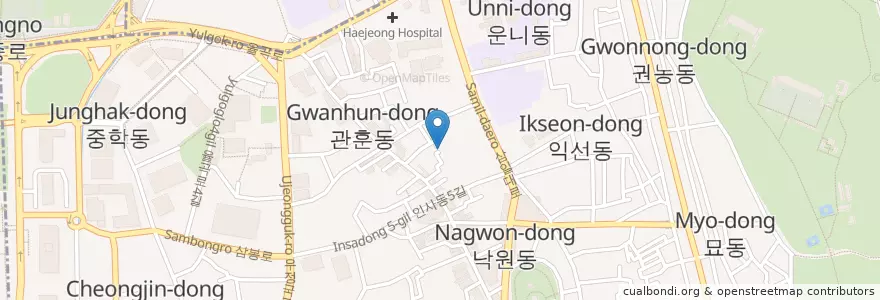 Mapa de ubicacion de Insadong garlic Bossam, steam pork wrap en Республика Корея, Сеул, 종로구, 종로1·2·3·4가동.