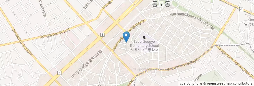 Mapa de ubicacion de Primo bacio baci, pasta en Corea Del Sud, Seul, 마포구, 서교동.