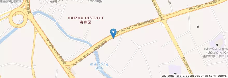 Mapa de ubicacion de 三千里 en 中国, 広東省, 広州市, 海珠区, 龙凤街道.