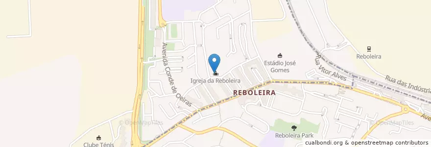 Mapa de ubicacion de Igreja da Reboleira en Portugal, Área Metropolitana De Lisboa, Lisboa, Grande Lisboa, Amadora, Venteira.