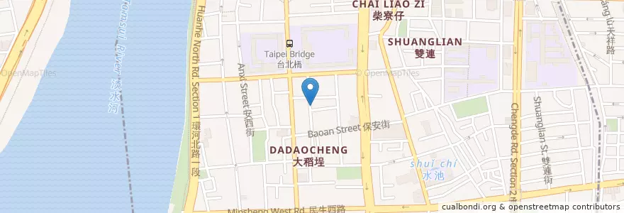 Mapa de ubicacion de 秀秀小吃店 en تايوان, تايبيه الجديدة, تايبيه, 大同區.