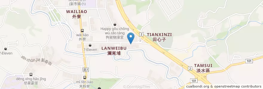 Mapa de ubicacion de 艾蒔蔬 en Taiwan, 新北市, 淡水區.