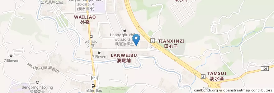 Mapa de ubicacion de 蔦燒日式居酒屋 en Taïwan, Nouveau Taipei, Tamsui.
