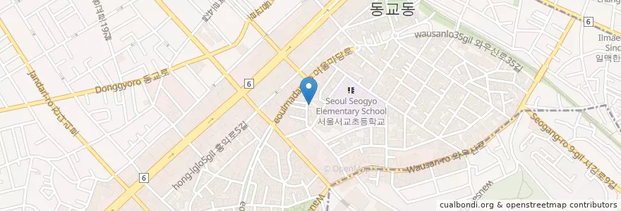 Mapa de ubicacion de Primo Bacio Baci,western en Corea Del Sur, Seúl, 마포구, 서교동.