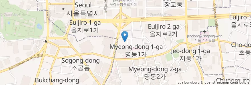 Mapa de ubicacion de Myeongdong Sundubu,claypot Tofu en Korea Selatan, 서울, 명동.