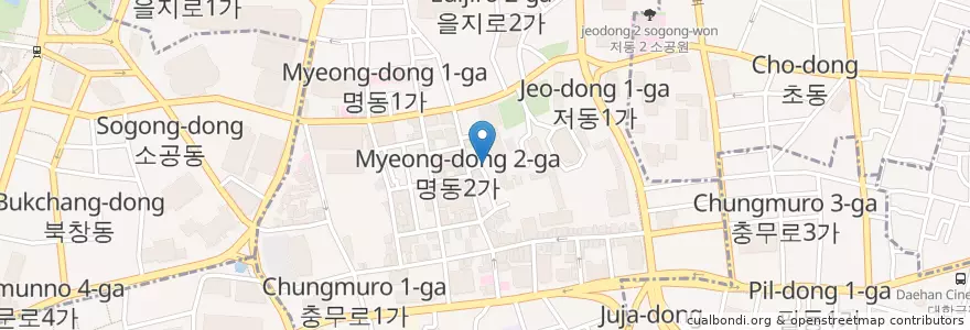 Mapa de ubicacion de 하동관 en Corée Du Sud, Séoul, 명동.