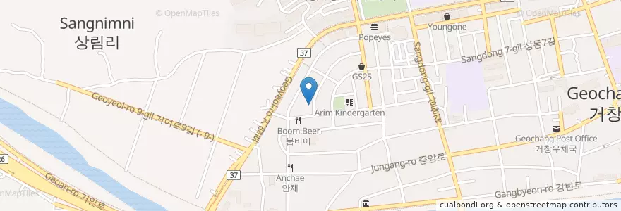Mapa de ubicacion de 정희오리불고기 (Jeonghui Duck Bulgogi) en 대한민국, 경상남도, 거창군.