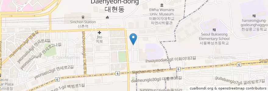 Mapa de ubicacion de jjajangmyeun en Республика Корея, Сеул, 마포구, 신촌동.