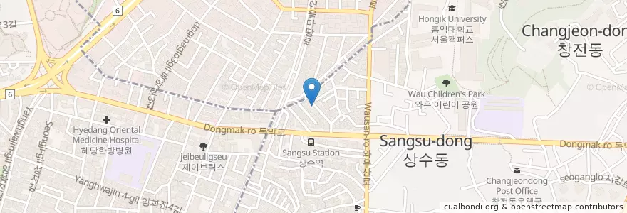 Mapa de ubicacion de Ciuri Ciuri, Italian en Corée Du Sud, Séoul, 마포구, 서강동.