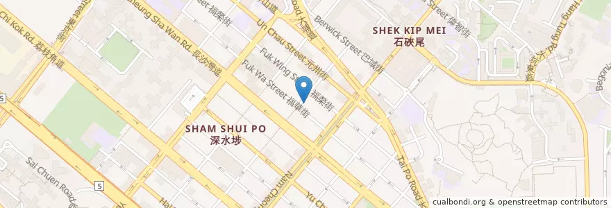 Mapa de ubicacion de 喀什米爾咖喱屋 A. Kashmir Curry House en China, Guangdong, Hong Kong, Kowloon, Wilayah Baru, 深水埗區 Sham Shui Po District.