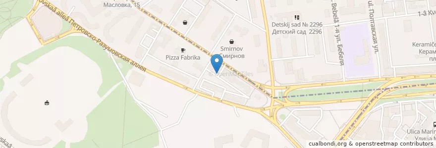 Mapa de ubicacion de ГБОУ Школа №1601 en Russia, Central Federal District, Moscow, Northern Administrative Okrug, Begovoy District, Aeroport District.