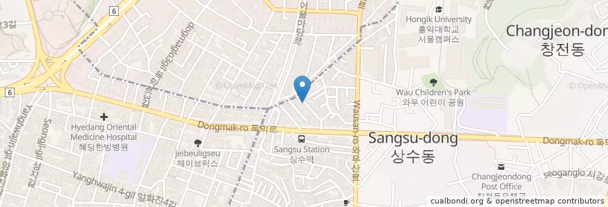 Mapa de ubicacion de ciuri Ciuri,Italian en 대한민국, 서울, 마포구, 서강동.