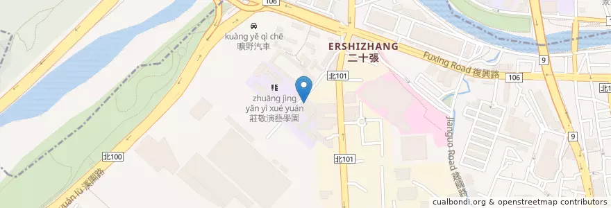 Mapa de ubicacion de 第二活動中心 en 臺灣, 新北市, 新店區.