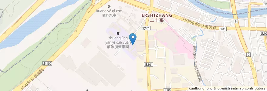 Mapa de ubicacion de 第一活動中心 en 타이완, 신베이 시, 신뎬 구.