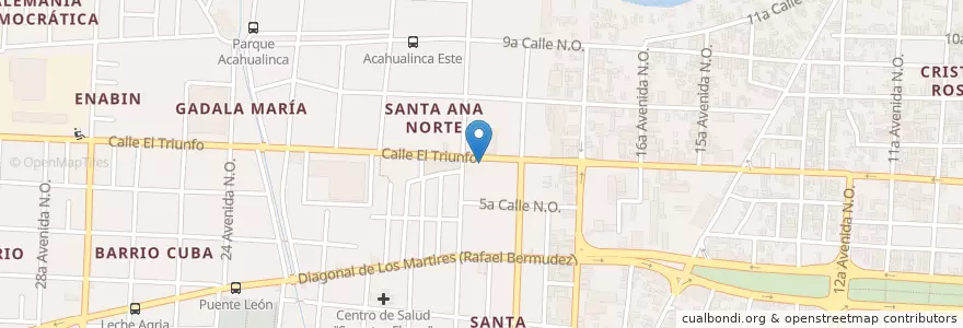 Mapa de ubicacion de Escuela Parroquial Santa Ana en نيكاراجوا, Departamento De Managua, Managua (Municipio).