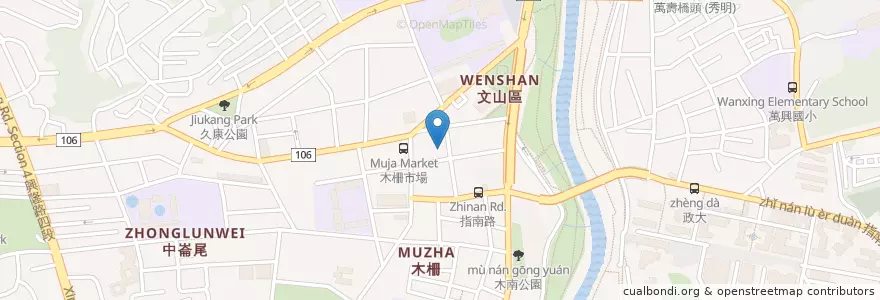 Mapa de ubicacion de 木柵分館 en 타이완, 신베이 시, 타이베이시, 원산 구.