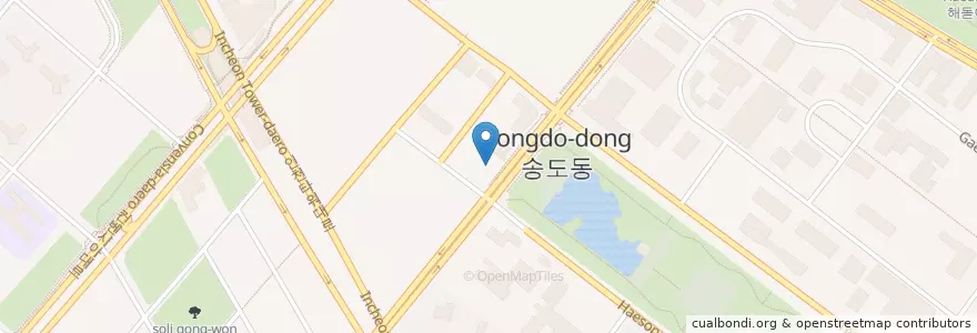 Mapa de ubicacion de 스타벅스 en 대한민국, 인천, 연수구, 송도동.