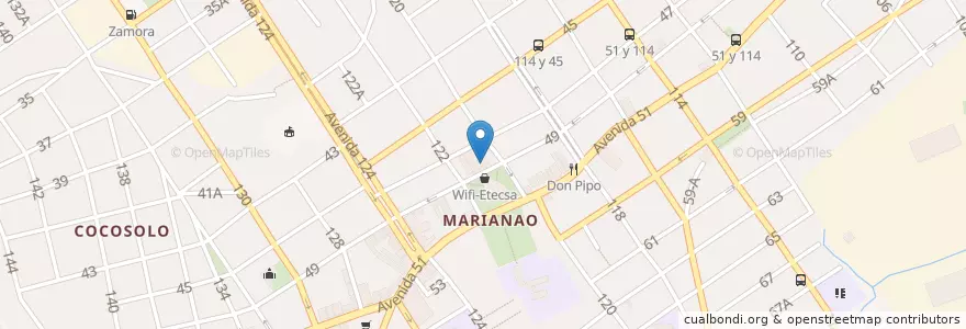 Mapa de ubicacion de Levantan en 쿠바, La Habana, Marianao.