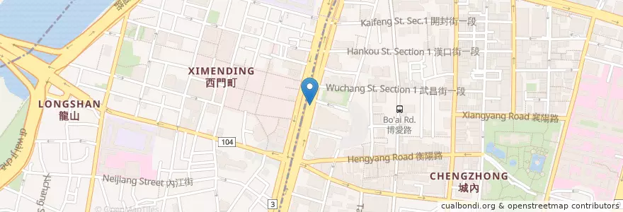Mapa de ubicacion de 西門智慧圖書館 en 타이완, 신베이 시, 타이베이시, 완화 구.