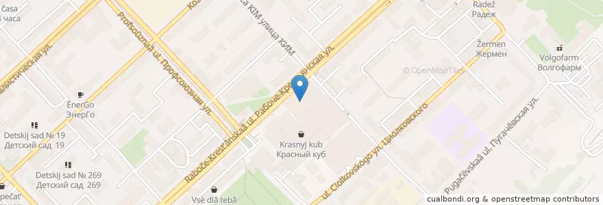 Mapa de ubicacion de ООО "Каскара кофе"  "Кстати, кофе" en Russland, Föderationskreis Südrussland, Oblast Wolgograd, Stadtkreis Wolgograd.