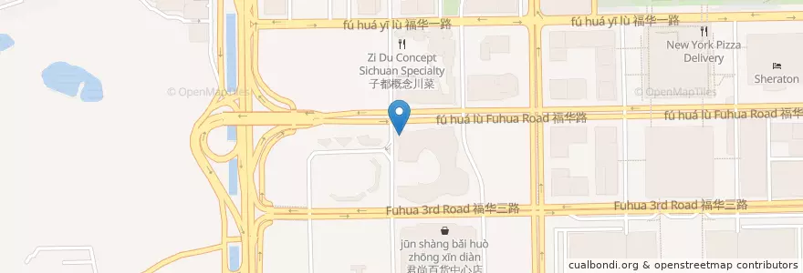 Mapa de ubicacion de 百老汇院线 en 중국, 광둥성, 선전시, 福田区.
