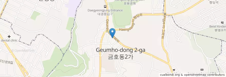 Mapa de ubicacion de 우리은행 365자동화지점 en Südkorea, Seoul, 성동구, 금호2·3가동.