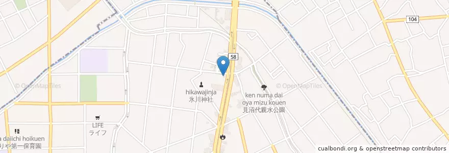 Mapa de ubicacion de 見沼代親水公園駅前交番 (Minumadai-shinsuikoenekimae-koban) en ژاپن, 埼玉県, 東京都.